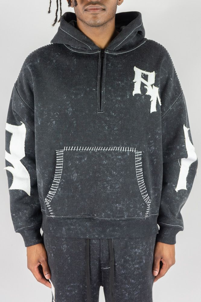Rebel Minds RM Thick Stitch Half Zip Hoodie
