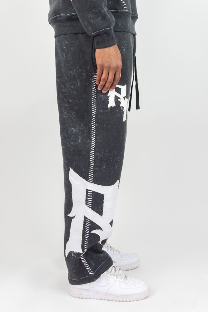 Rebel Minds RM Thick Stitch Wide Leg Stacked Sweatpants