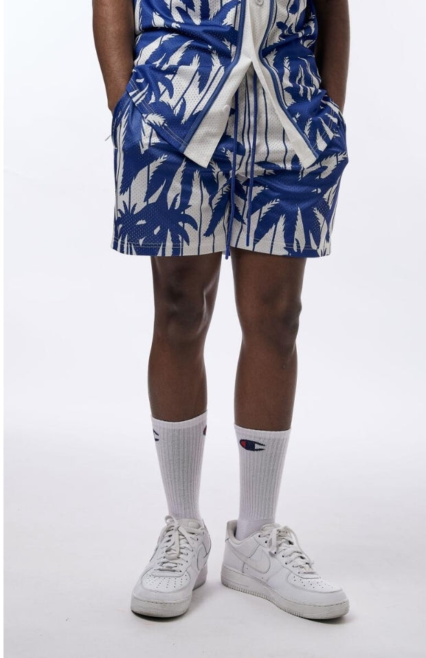 Rebel Minds Palm Trees Mesh Shorts (Blue)
