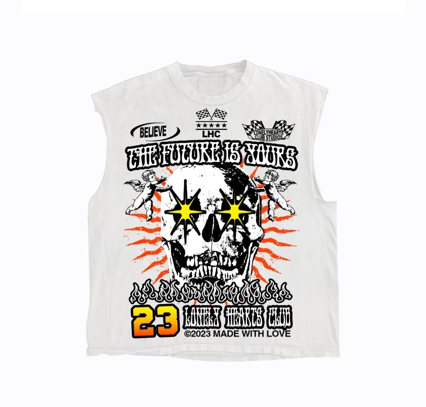 Lonely Hearts Club The Future Is Yours Sleeveless T-shirt (Off White)