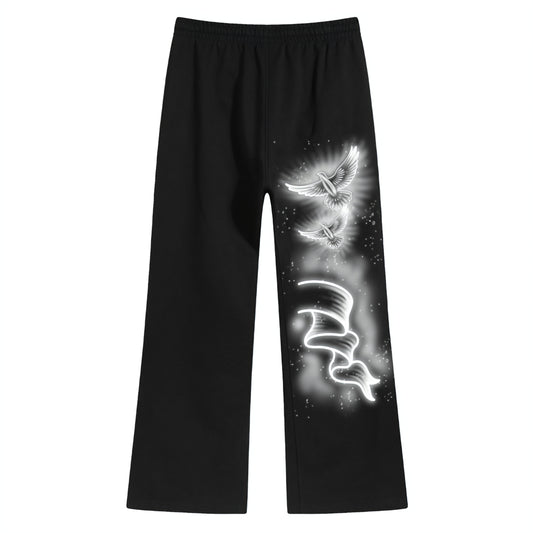 Wknd Riot Airbrush Rhinestone Stacked Sweatpants