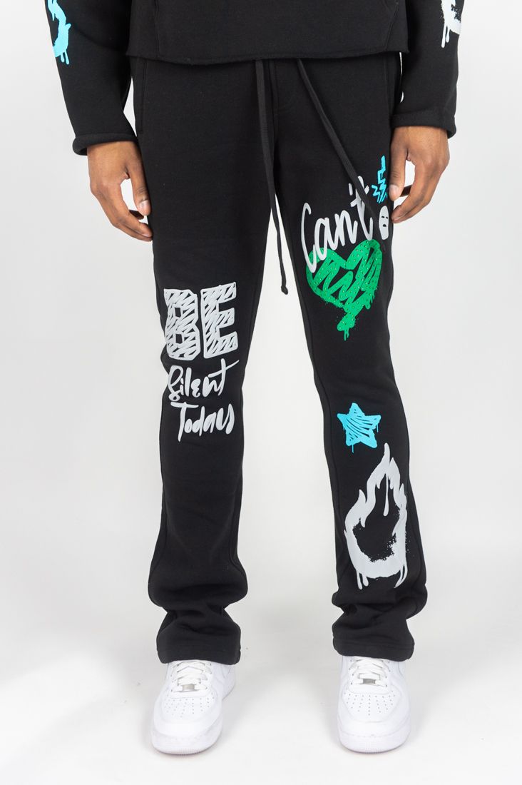 Rebel Minds Can't Be Stacked Sweatpants (Black)