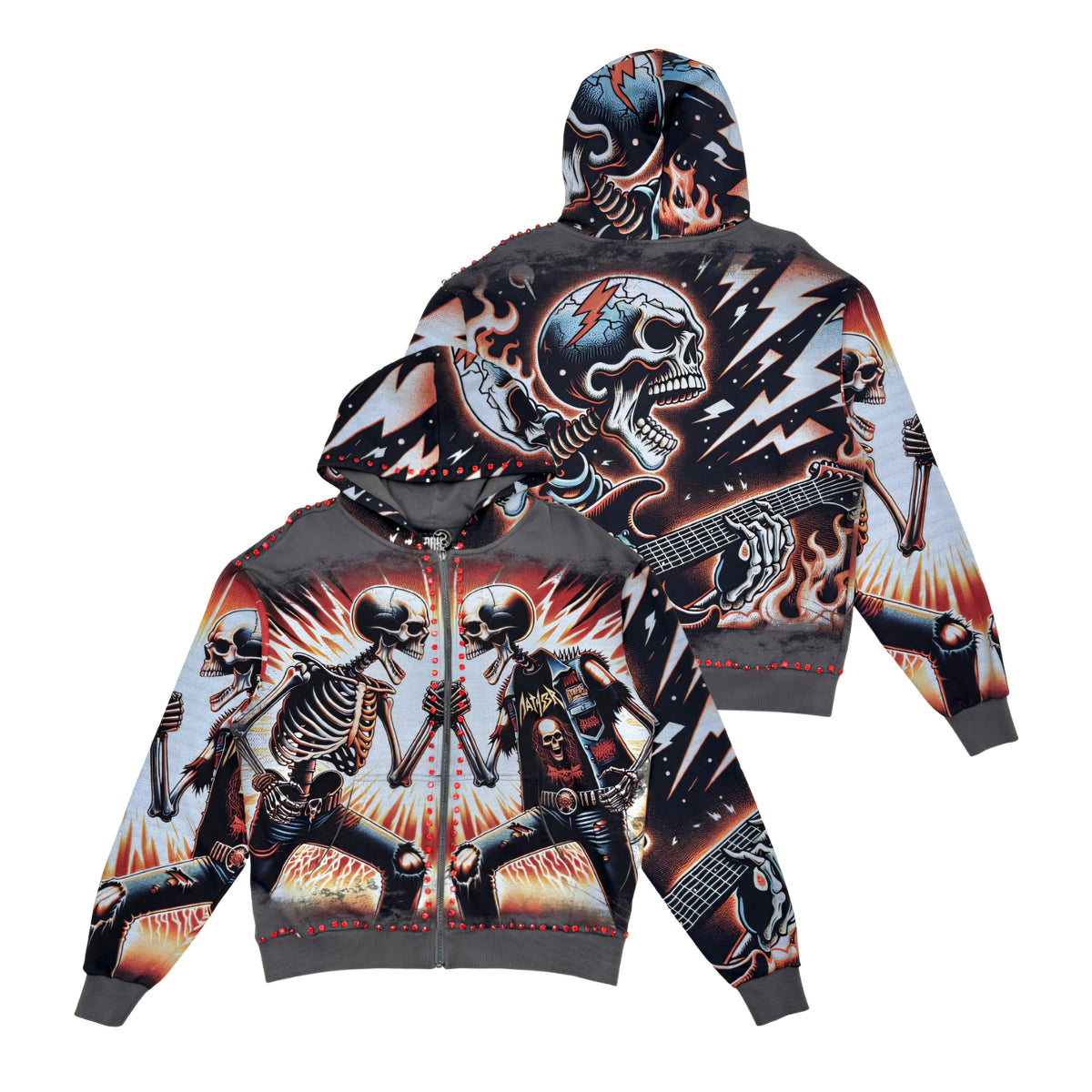 Stray Rock Your World Rhinestone Full Zip Premium Hoodie
