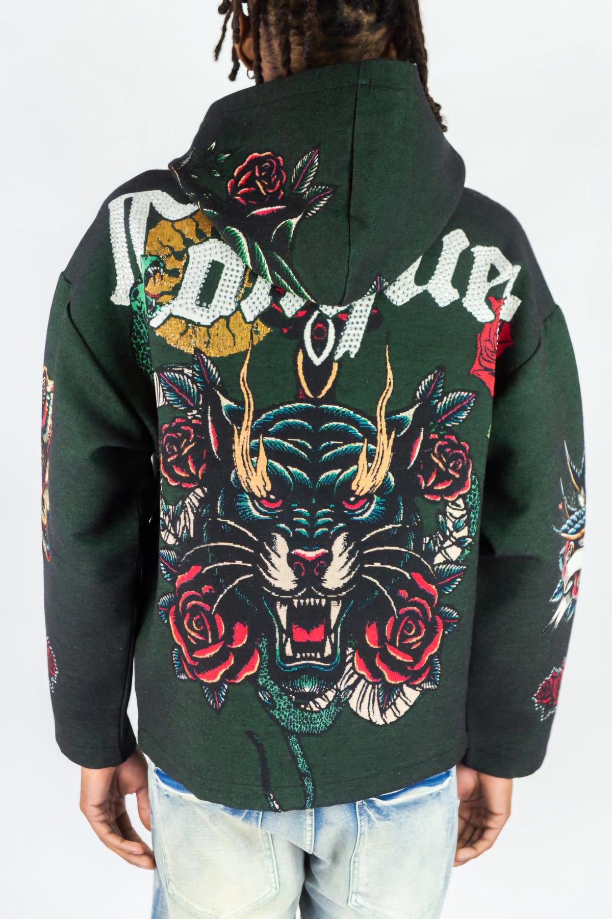 Rebel Minds Heavyweight Rhinestone Tapestry Conquer Hoodie
