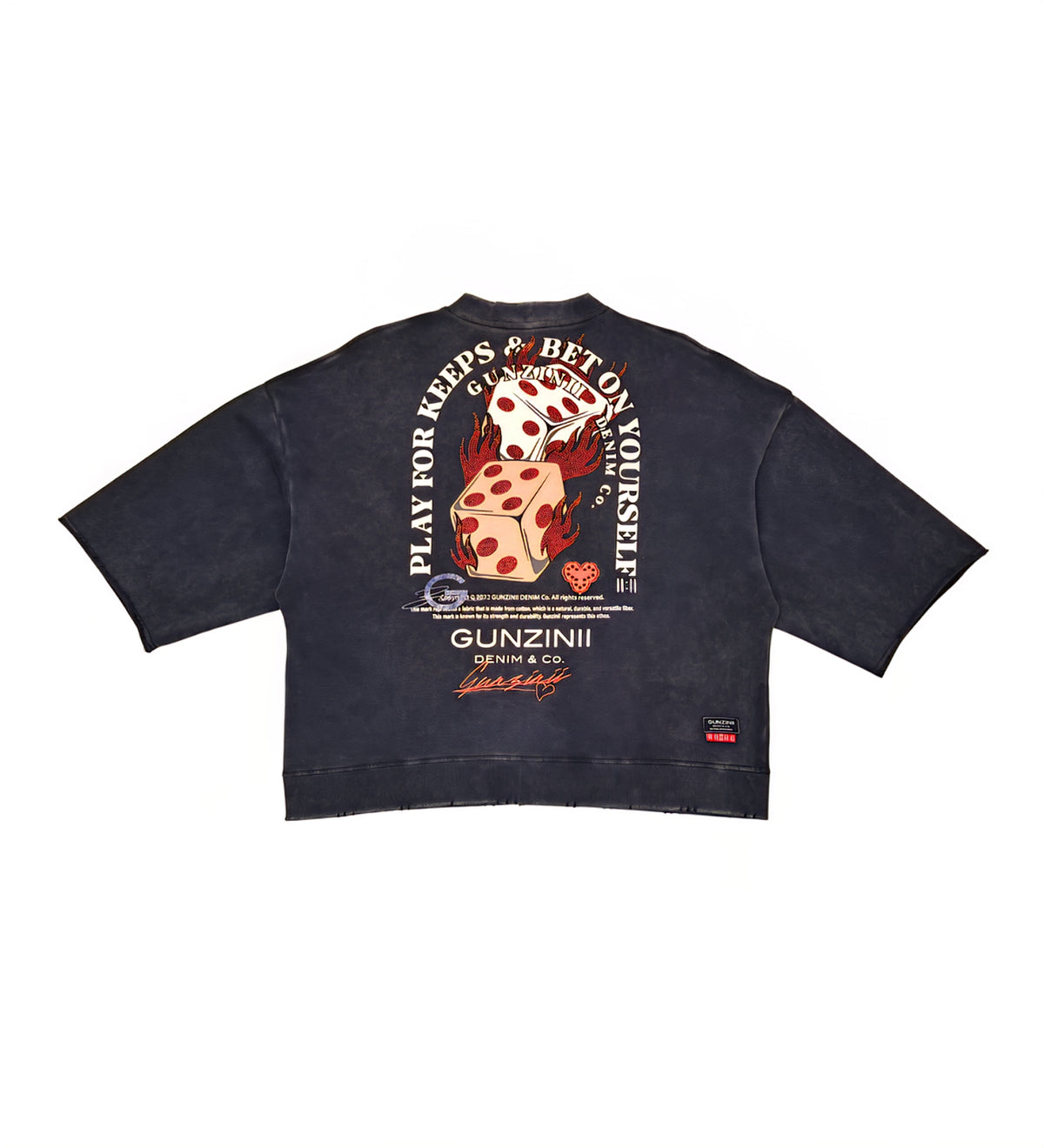 Gunzini Bet On Yourself Full Zip Tshirt Cropped T-shirt
