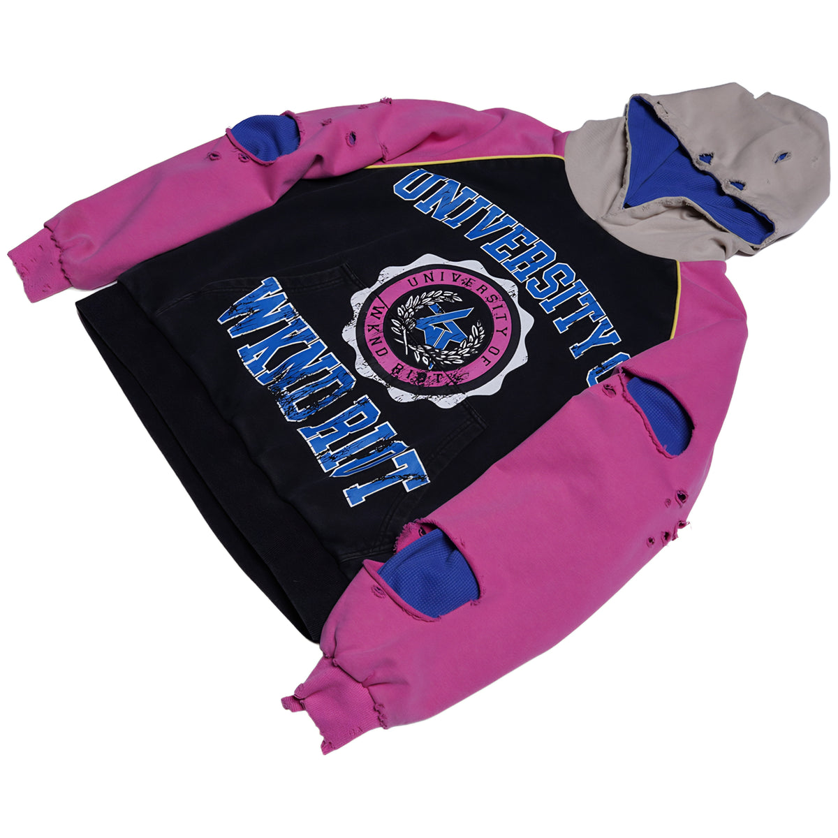 Wknd Riot University Hoodie Wash Pink