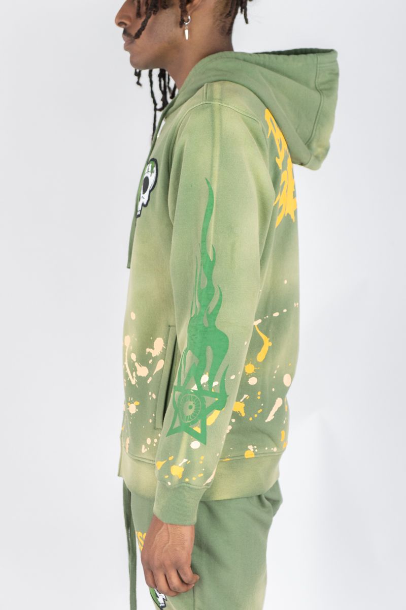 Rebel Minds Blessed Beyond Acid Wash Full-Zip-Up