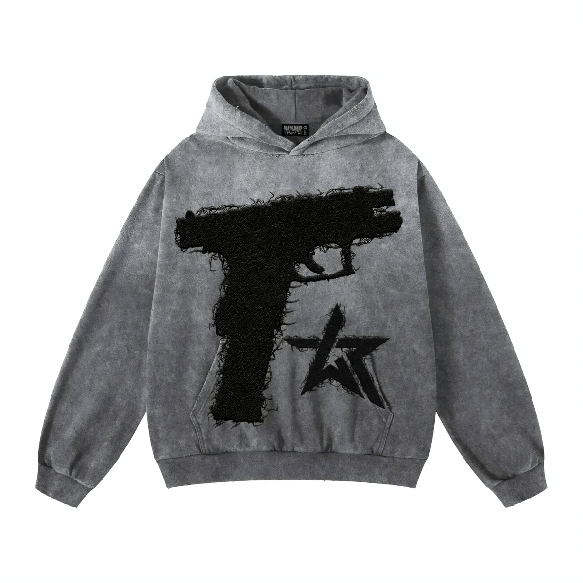 Wknd Riot Glock Patch Distressed Hoodie