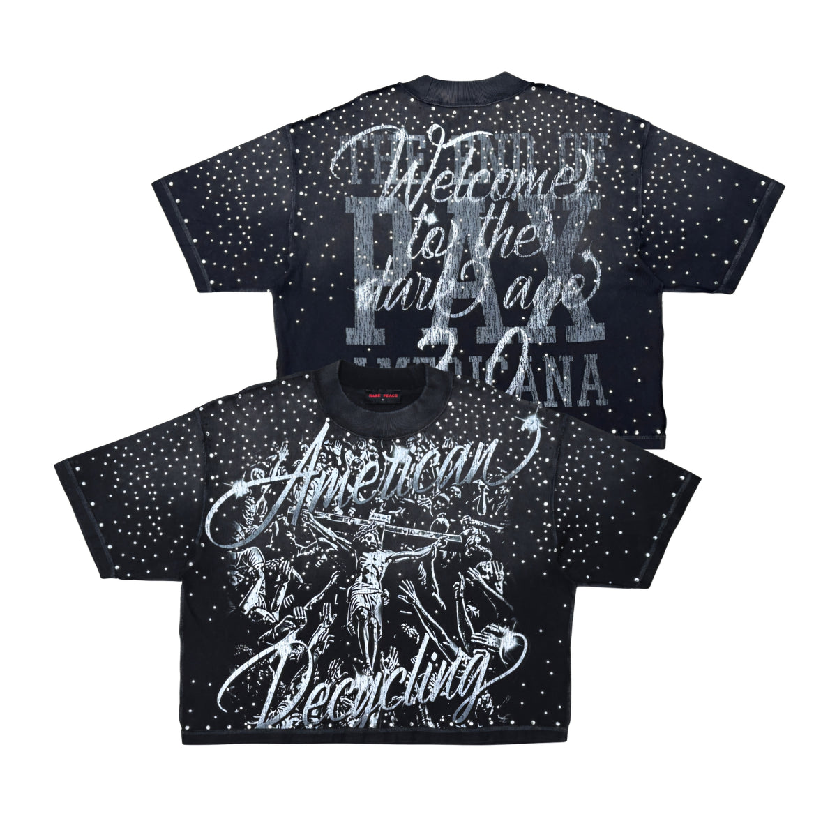 Rare Peace Protect Me Rhinestone Inside Out T-shirt
