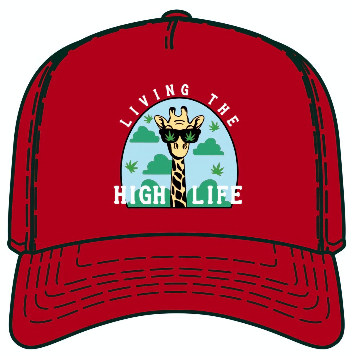 High Life 🦒 Snapback Hat (Red)