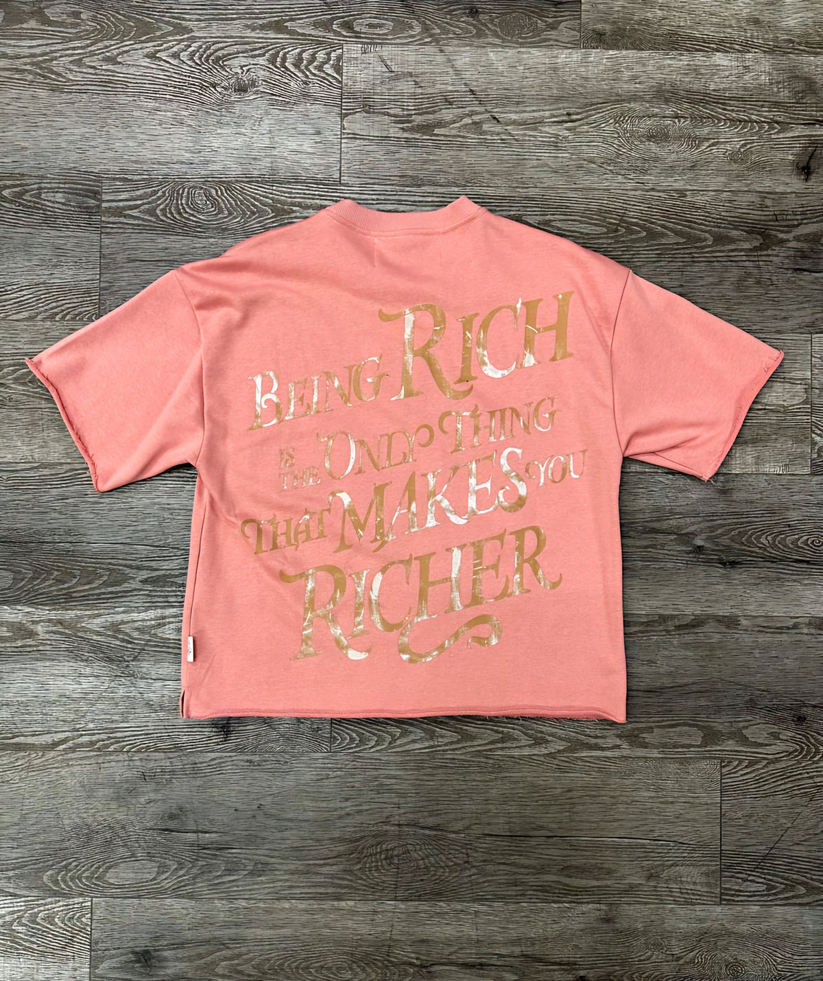 BKYS Richer Rhinestone Cropped T-shirt (Dusty Pink)