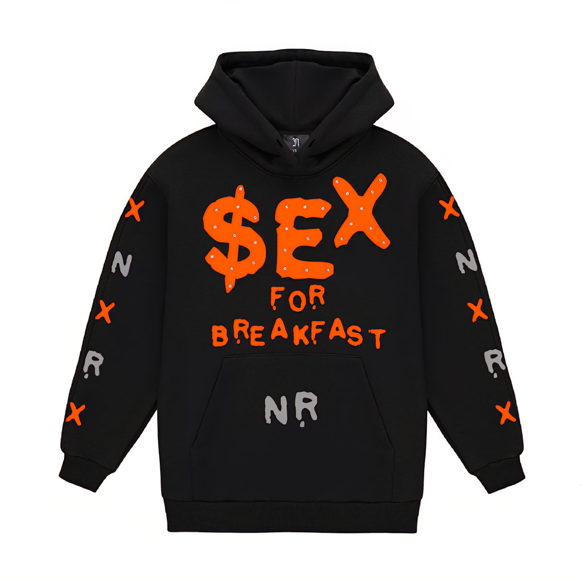 November Reine Rhinestone Sex For Breakfast Luxury 17oz French Terry Hoodie