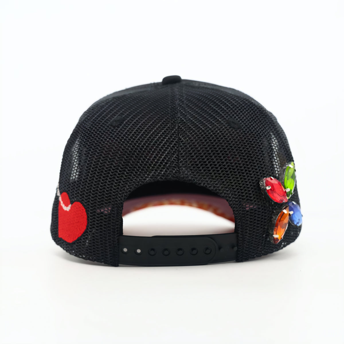 Toxicity Trouble In Paradise Rhinestone & Pearls Trucker Hat (Black)