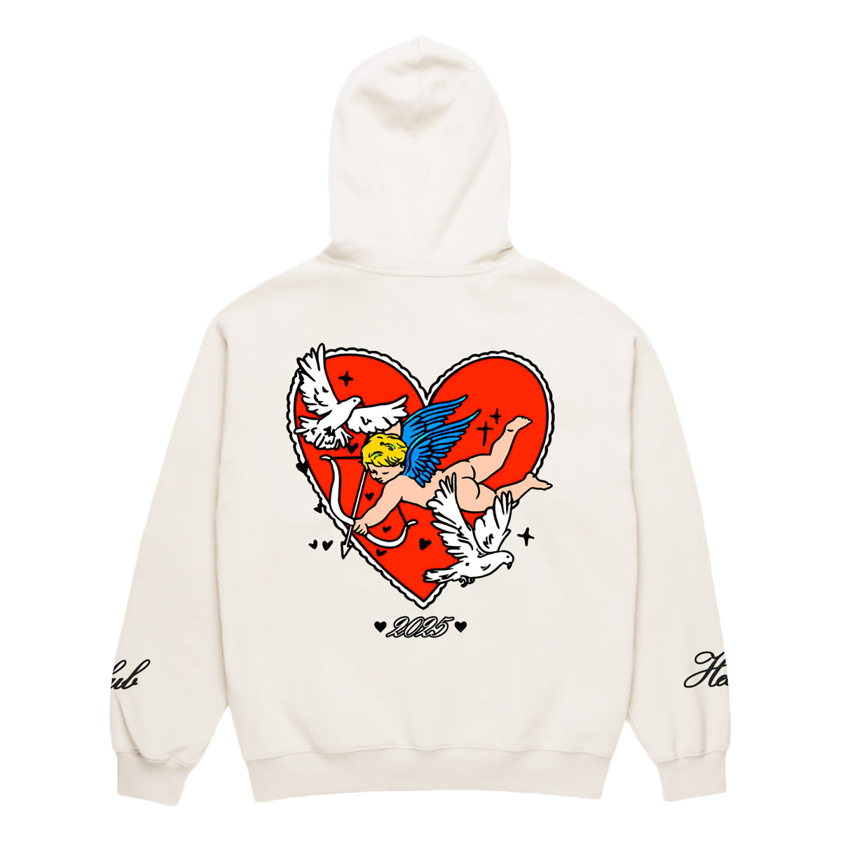 Lonely Hearts Club Faith Hope Love Hoodie(White)