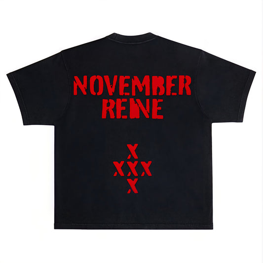 November Reine Flasher Luxury Heavyweight T-shirt With Rhinestones