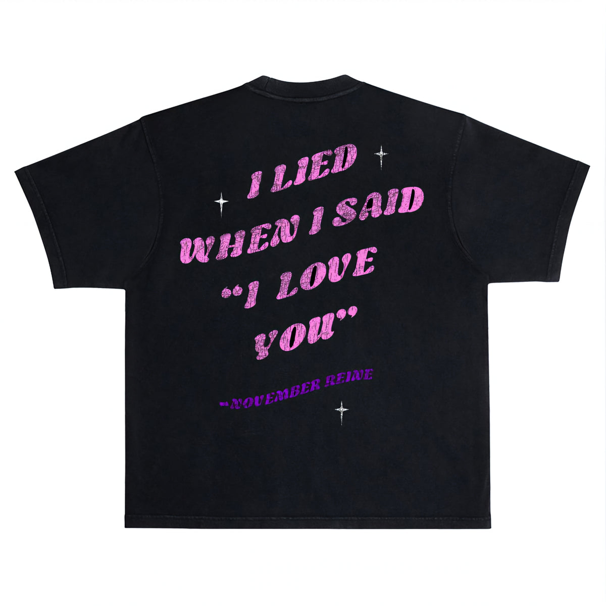 November Reine Heartbreak Hotel Luxury Heavyweight T-shirt With Rhinestones