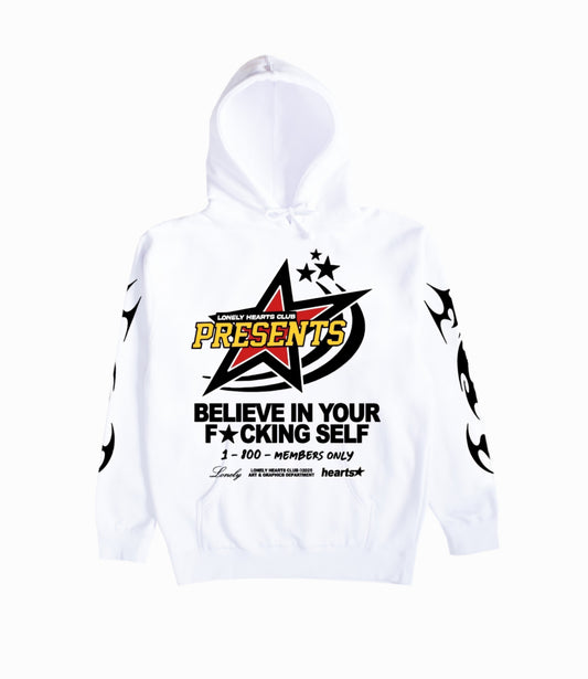 Lonely Hearts Club Believe In Yourself Hoodie(White)