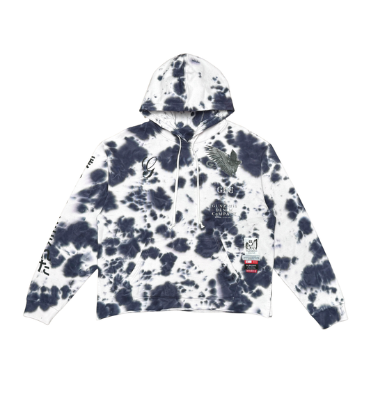 Gunzinii Lost Angels Tye Dye Crop Pull Over Hoodie (Gray)