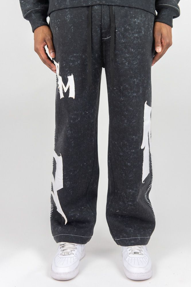 Rebel Minds RM Thick Stitch Wide Leg Stacked Sweatpants