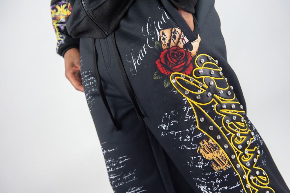 Rebel Minds Blessed All Over Wide Leg Stacked Sweatpants