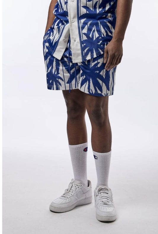 Rebel Minds Palm Trees Mesh Shorts (Blue)