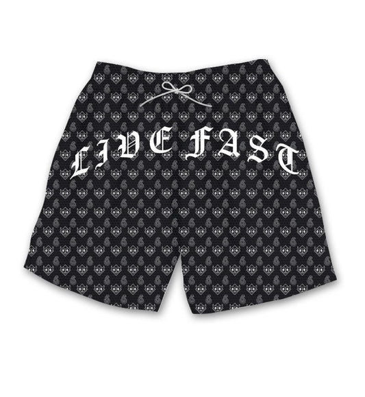 27 Club Live Fast Paisley Mesh Shorts