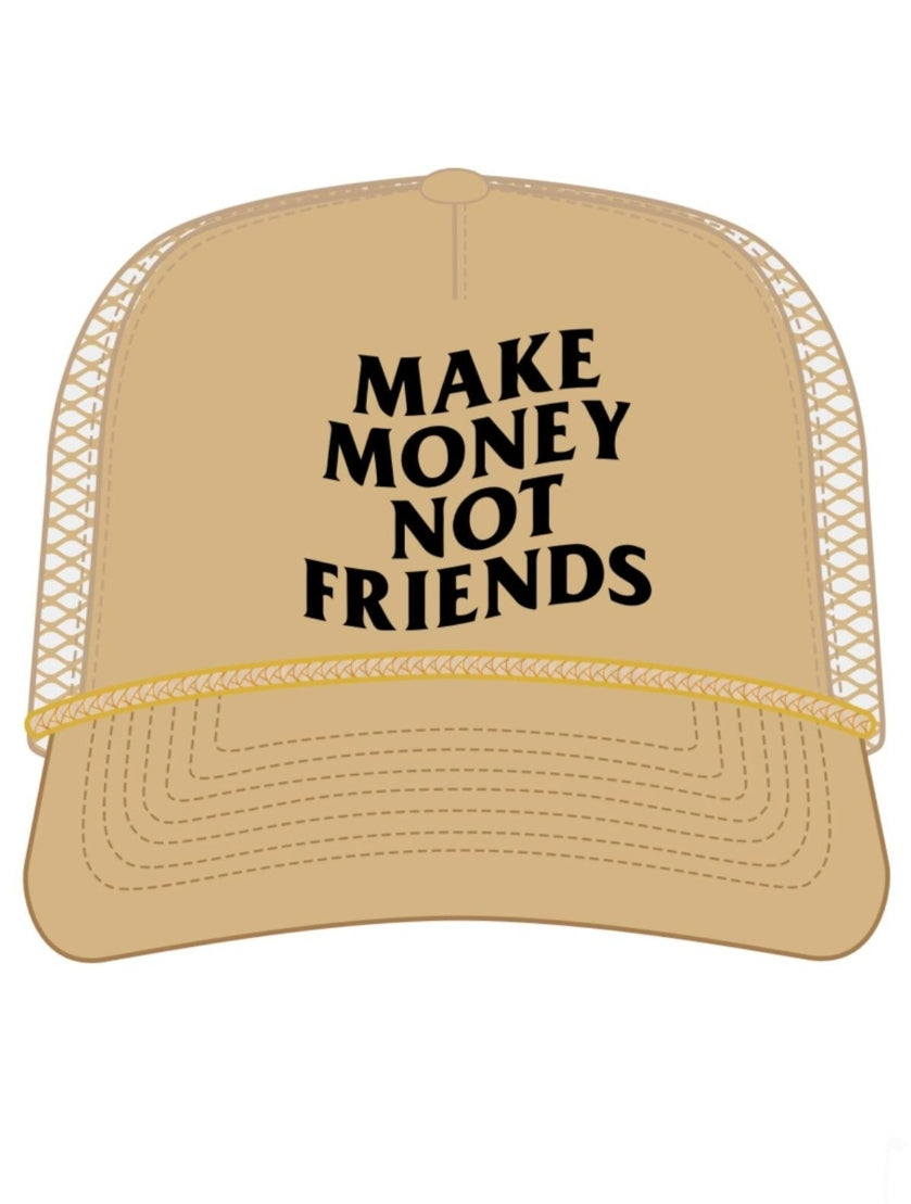 Muka Make Money Not Friends Trucker Hat (Khaki)