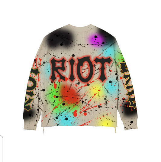 Wknd Riot All Eyes On Me Knit Rhinestone Sweater
