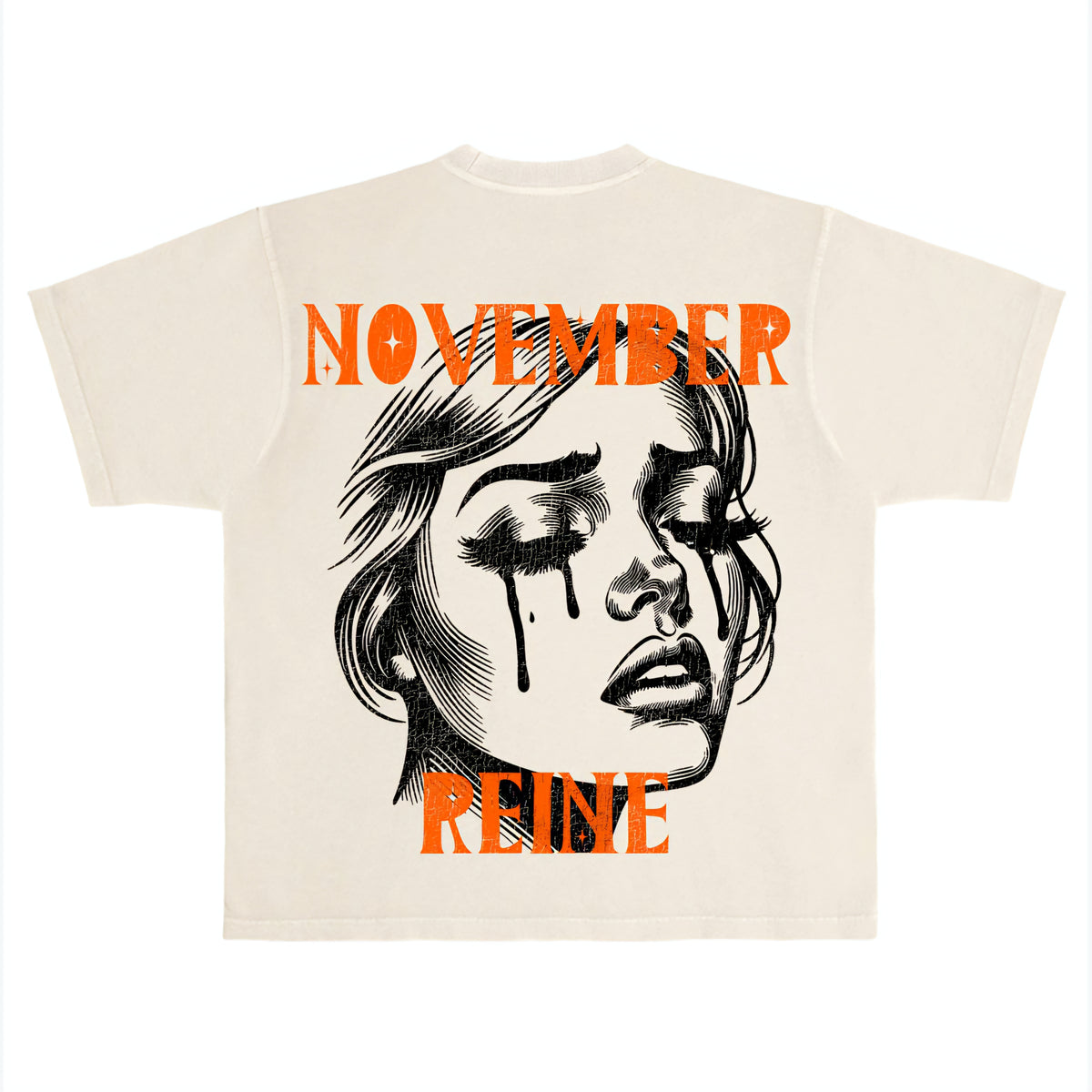 November Reine Breaking Hearts Luxury Heavyweight T-shirt With Rhinestones