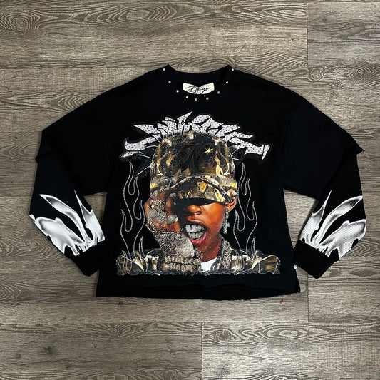 BKYS Sunlight Cropped Long Sleeve Twofer T-shirt (Camo)