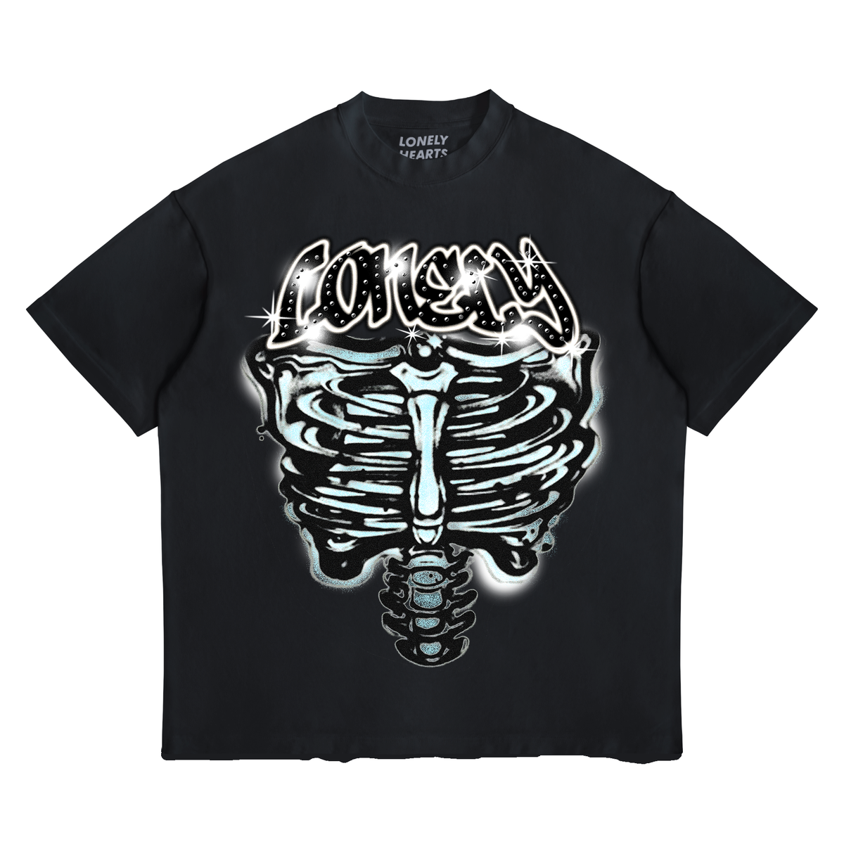 Lonely Hearts Club Heart And Soul Rhinestones Premium Cropped T-shirt