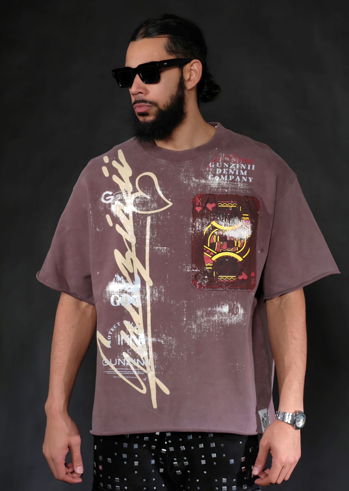 Gunzini King Of Hearts Cropped T-shirt