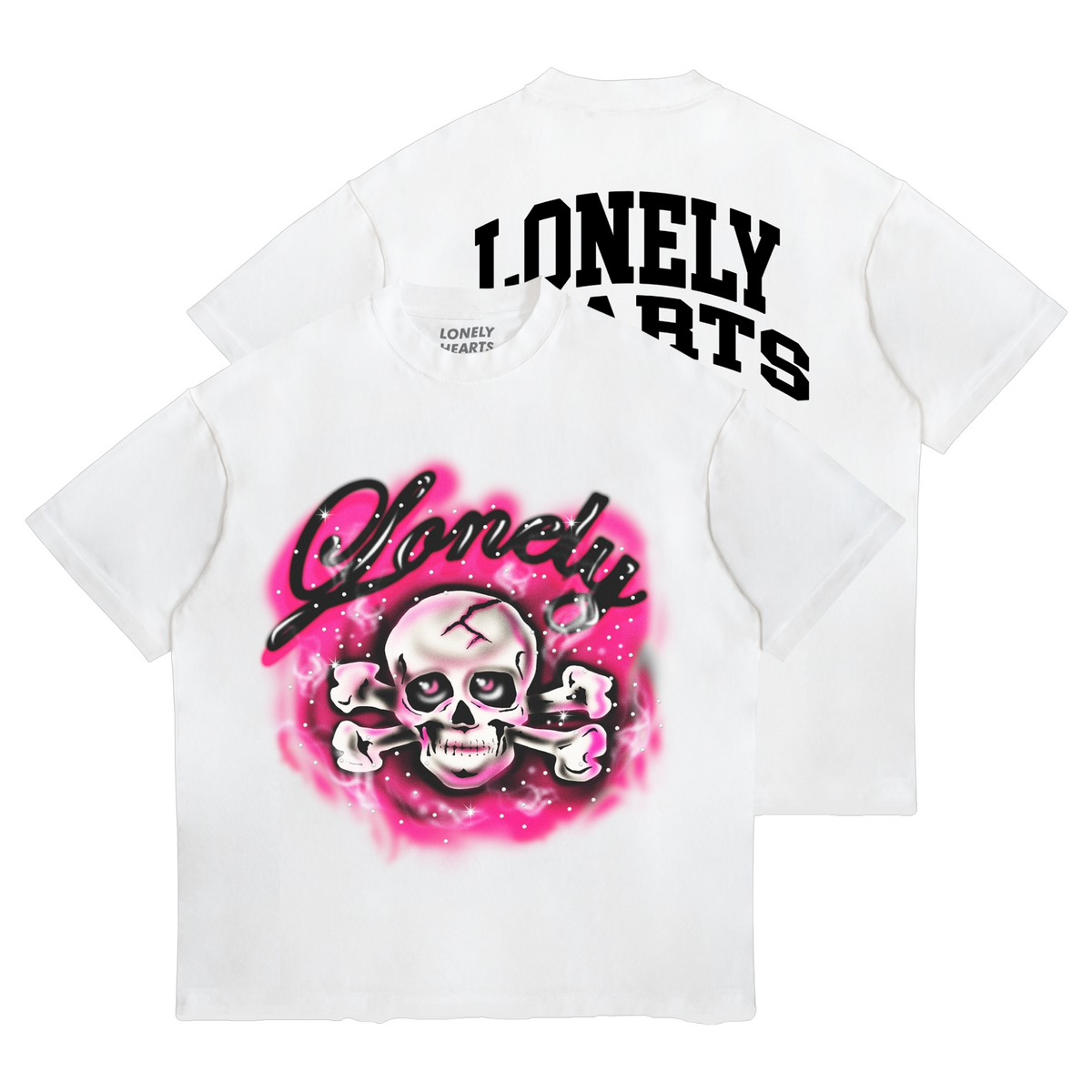 Lonely Hearts Club Crossbones Premium Rhinestone Cropped T-shirt