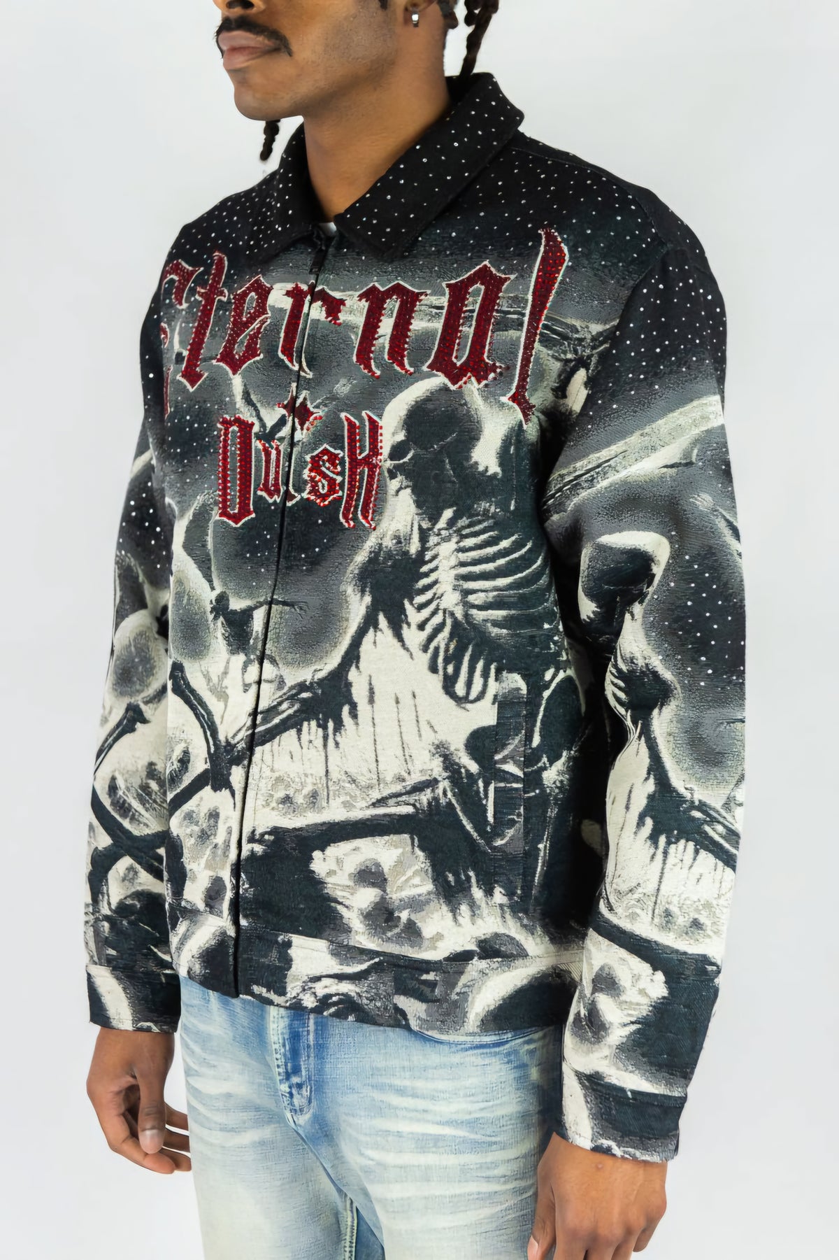 Rebel Minds Heavyweight Rhinestone Tapestry Eternal Dusk Jacket