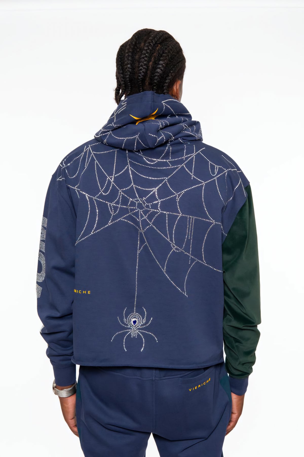 Vie Richie Venom Spider Rhinestone Hoodie (Navy)