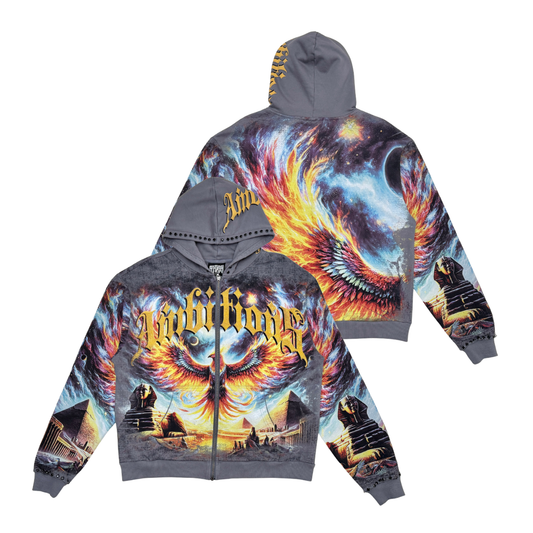 Stray Phoenix Ambitions Rhinestone Full Zip Premium Hoodie