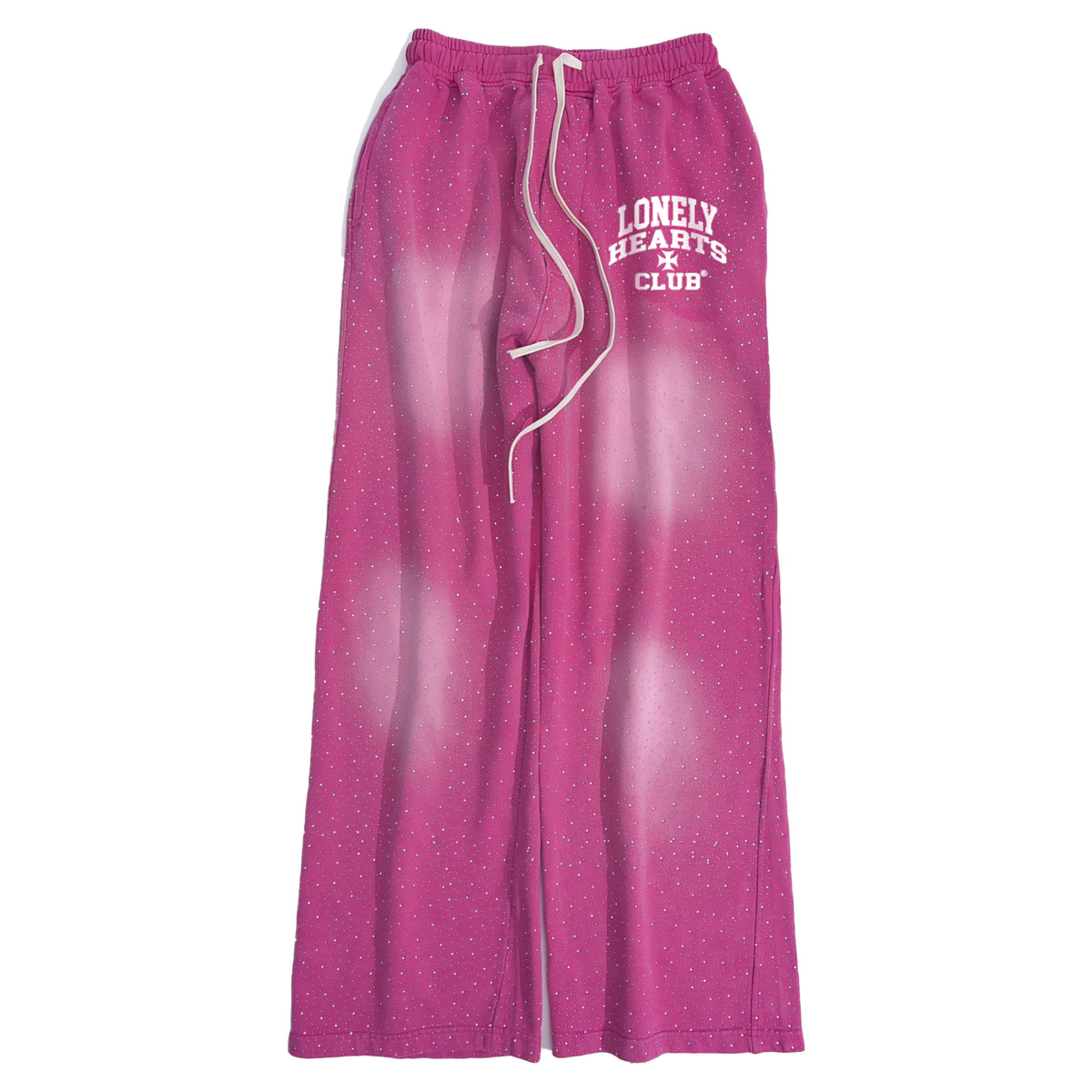 Lonely Hearts Club All Over VVS Rhinestone Oversized Stacked Sweatpants