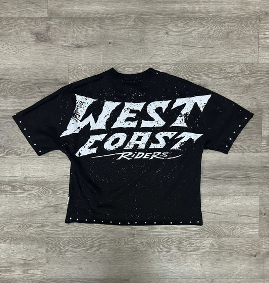 Black Keys Ghost Rider VVS Rhinestone Cropped T-shirt