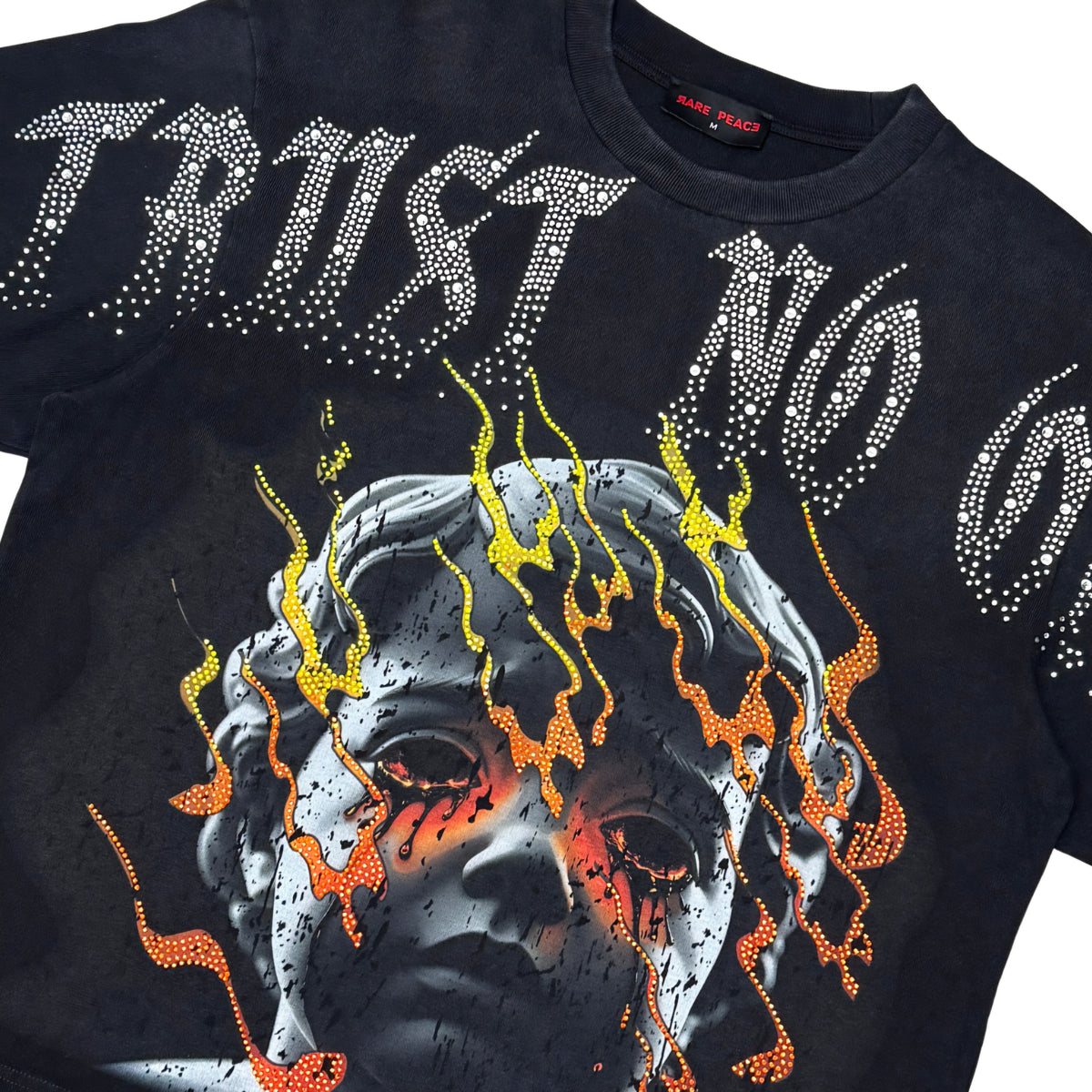 Rare Peace Trust No One Rhinestone T-shirt