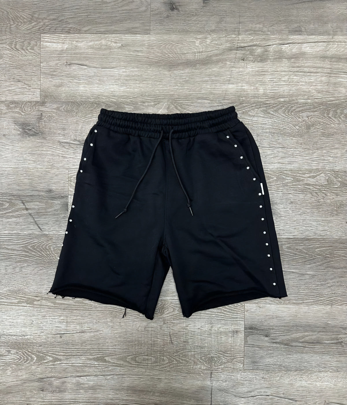 Bkys Rhinestone French Terry Shorts Black