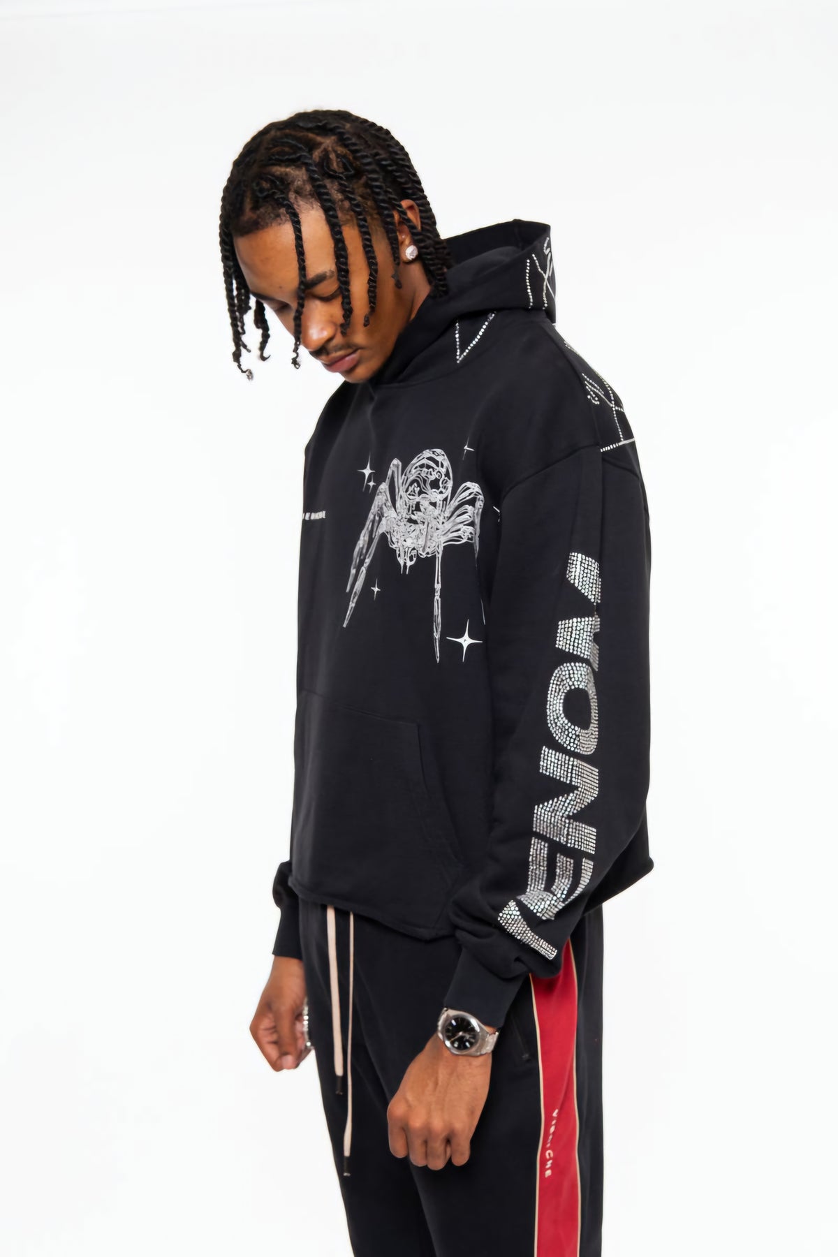 Vie Richie Venom Spider Rhinestone Hoodie