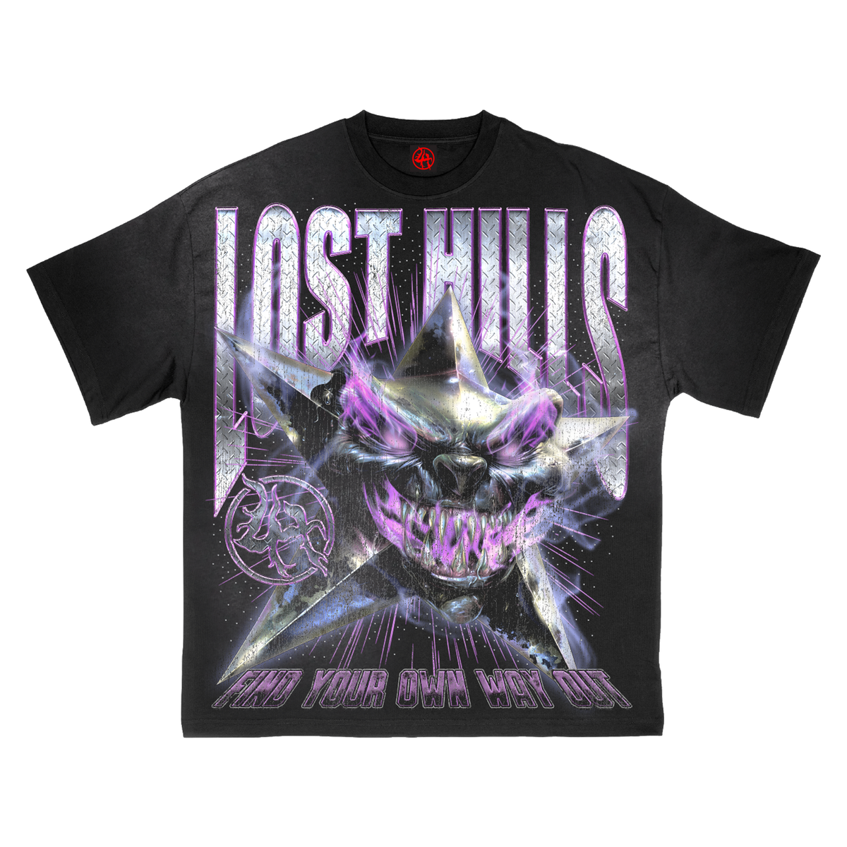 Lost In The Hills Monster Find Your Way  Heavyweight Rhinestone T-shirt