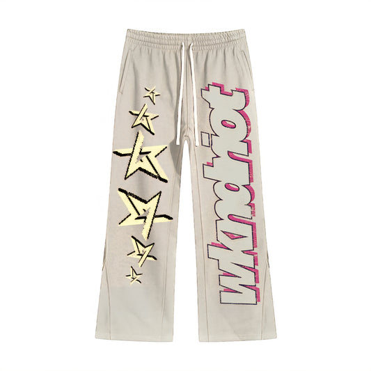 Wknd Riot Trapper Of The Year Stacked Premium Sweatpants (Cream)