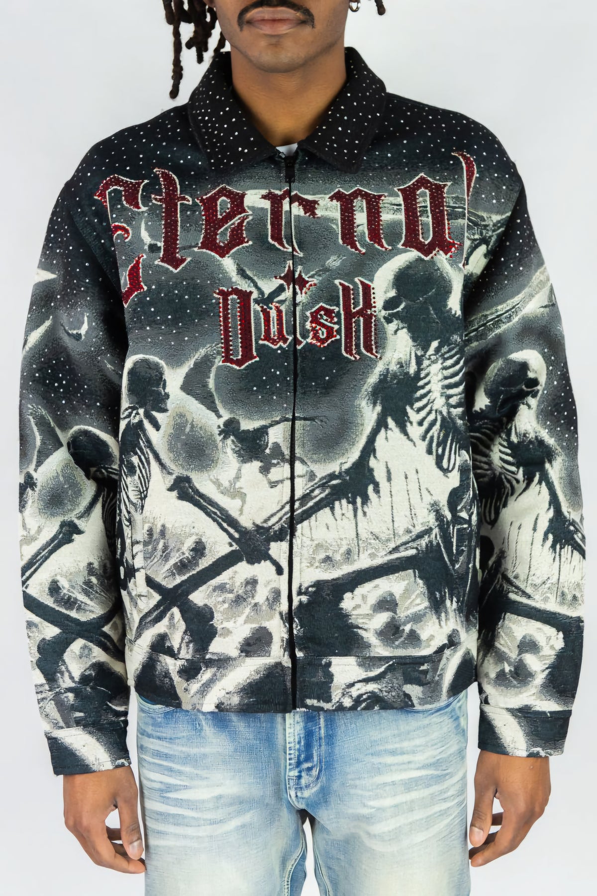 Rebel Minds Heavyweight Rhinestone Tapestry Eternal Dusk Jacket