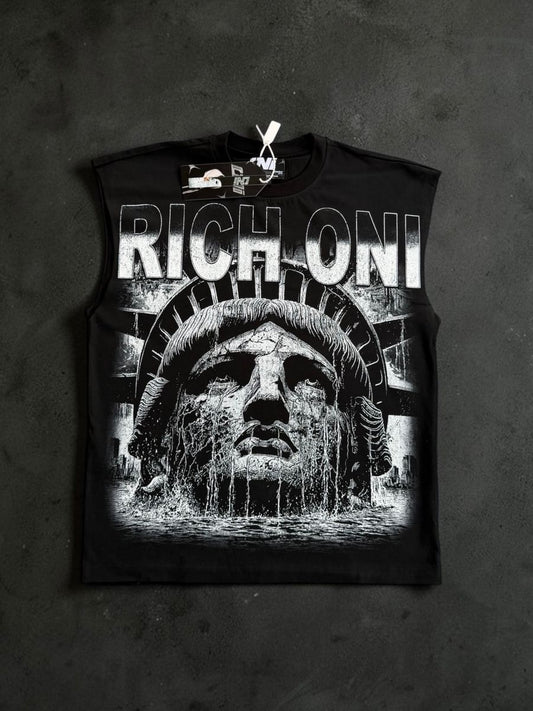 Rich The American Dream Rhinestone Sleeveless T-shirt