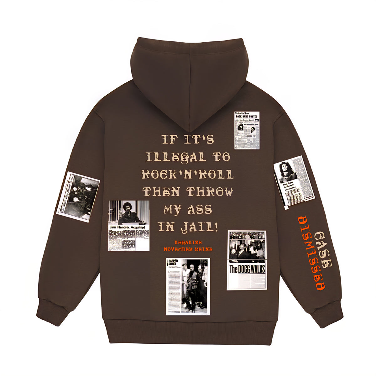 November Reine Rhinestone Not Guilty On Fire Luxury 17oz French Terry Hoodie
