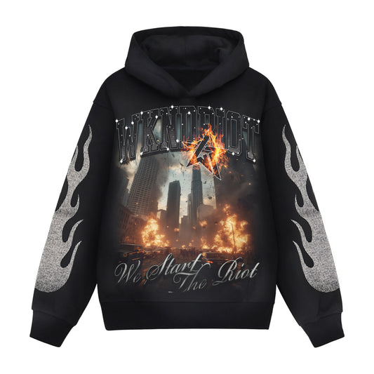 Wknd Riot Downtown Riot Rhinestone Hoodie