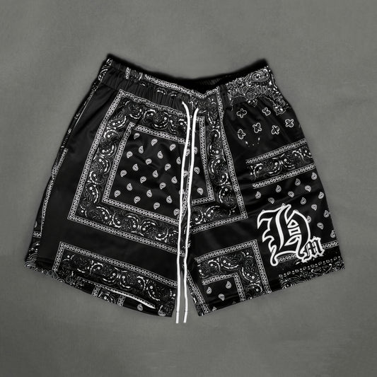 Hasta Muerte Bandana Paisley Shorts (Black)