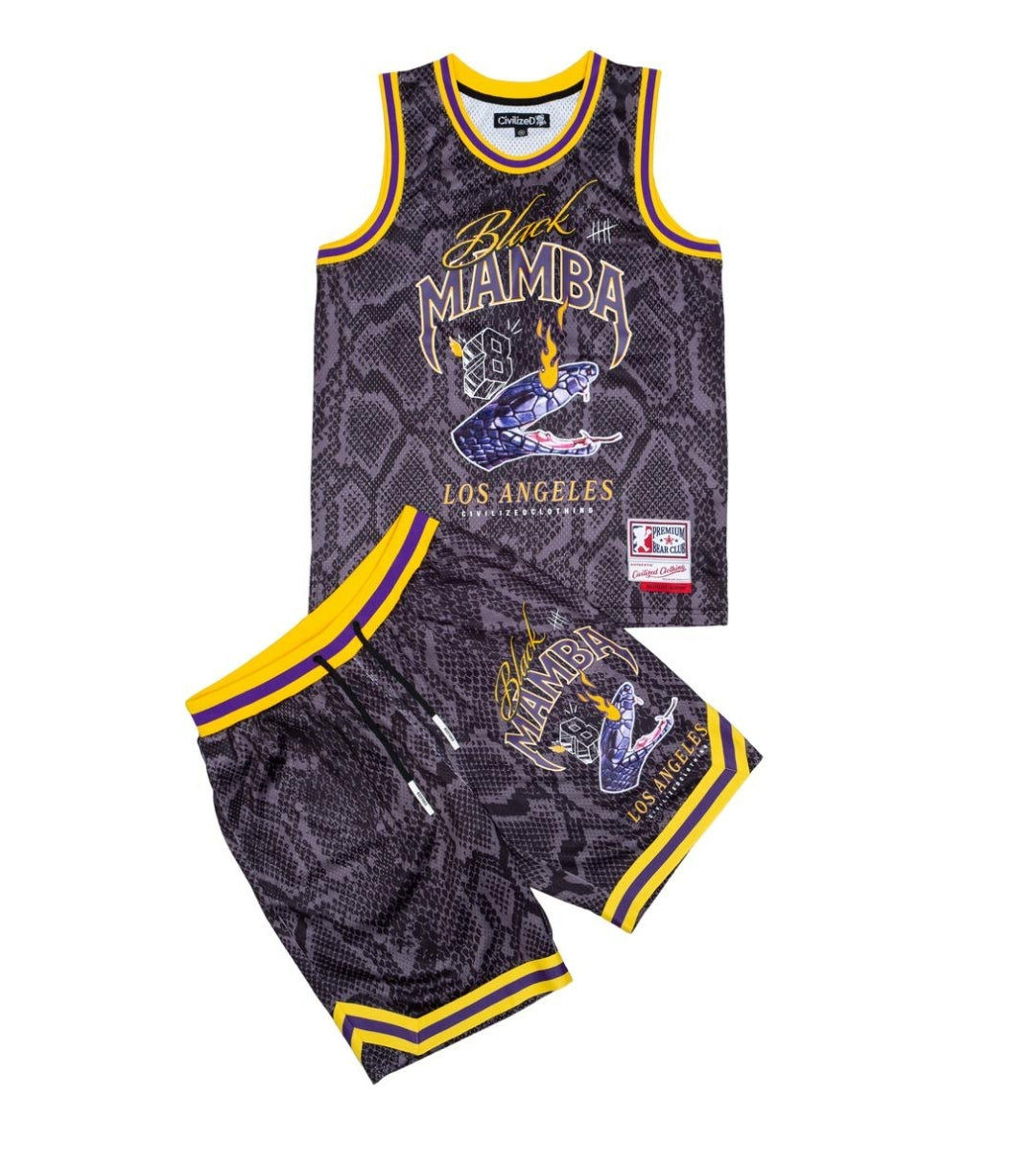 Civilized Black Mamba Basketball Jersey Short Set