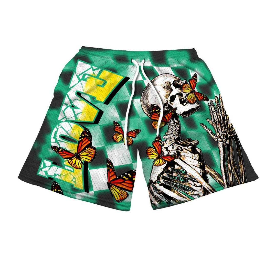 L.O.V.E. Apparel Butterfly Skull Shorts